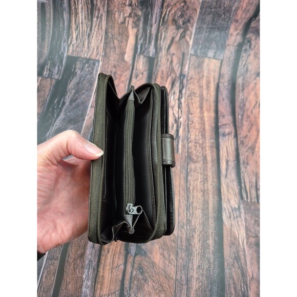 Womens Buxton Velvet Touch Leather Wallet Brown ID Cards Clutch Change Checkbook - Picture 4 of 11